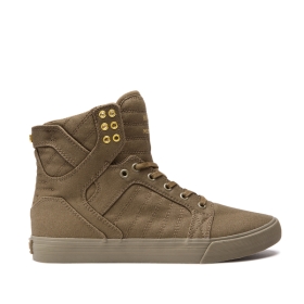 Mens Supra High Top Shoes SKYTOP Olive | AU-64176